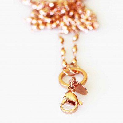 Ball Link Necklace - 28 inches (71cm) Rose Gold Tone